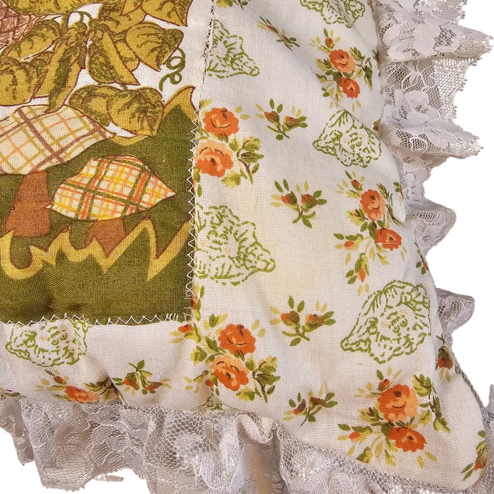 1983 Cabbage Patch Kids Handmade Applique Lace Ruffle Pillow Mushroom Cottage - Picture 6 of 9
